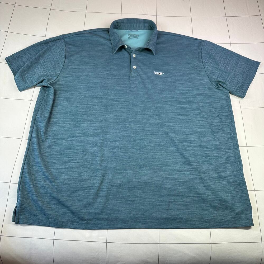 Patagonia Shirt Mens 3XL Blue Sunshade Polo Tarpon Fitz Roy Short Sleeve Casual